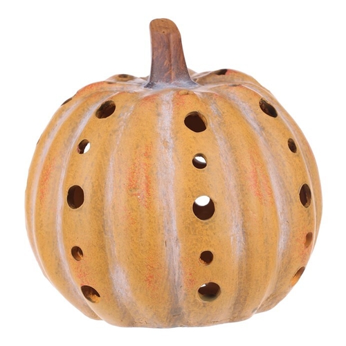 Dýně s otvory v pruzích - keramika, žlutá