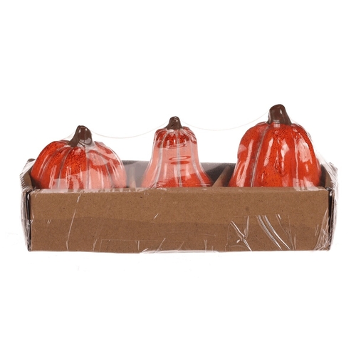 Dýně keramická - mix 3 druhů, oranžová, cena za balení (3 ks)