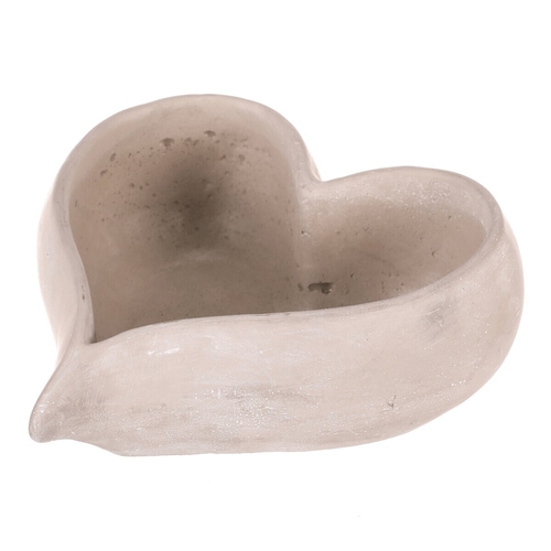 Obal na květiny - tvar srdce, beton, šedý