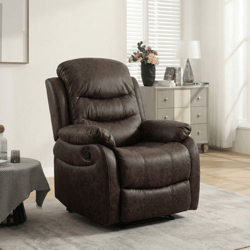 Polohovací křeslo, hnědá, látka, TV-4086 BR