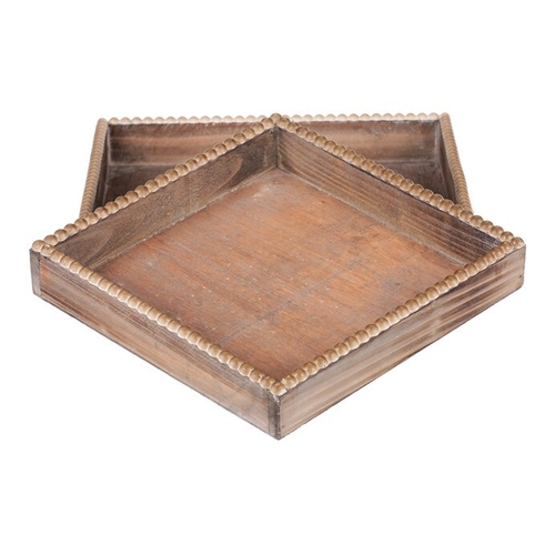 Tác dřevěný - tvar čtverec, přírodní barva, cena za sadu 2 ks