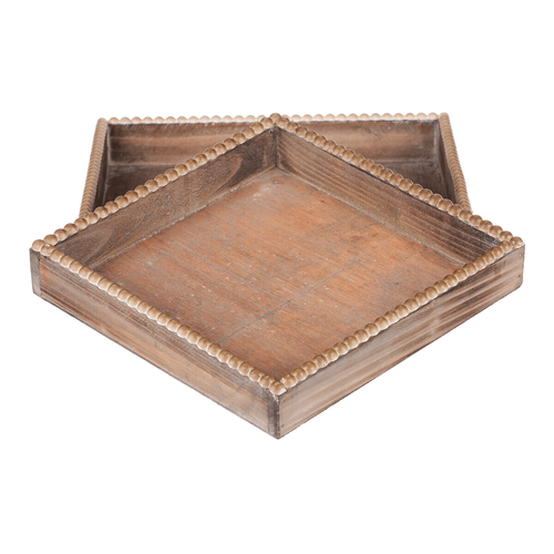 Tác dřevěný - tvar čtverec, přírodní barva, cena za sadu 2 ks