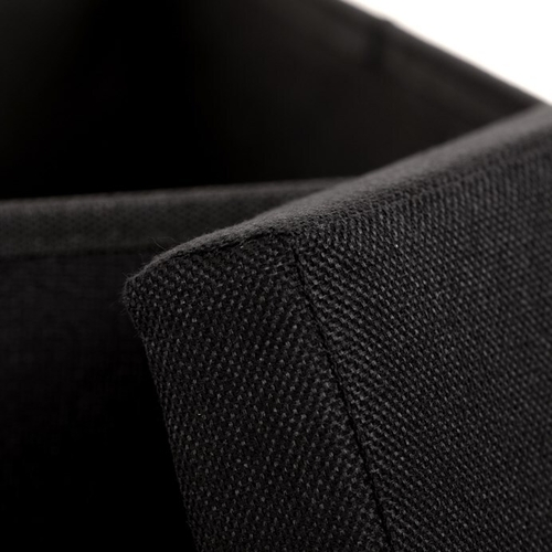 Taburet s úložným prostorem, černá, látka, TAB-461 BK2