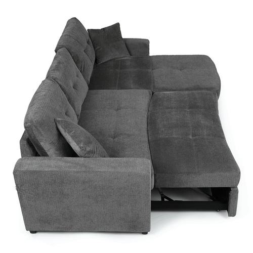 Rohová sedací souprava, šedá látka, ASB-C3990 GREY2