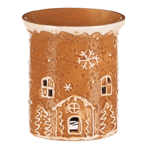 Aromalampa perníková - keramika, s domkem, hnědá