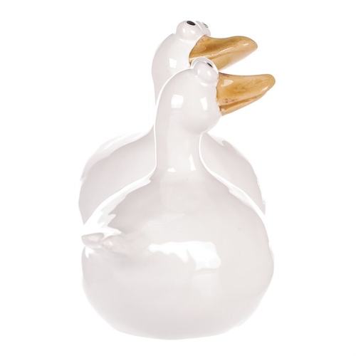 Kachna - keramická figurka, bílá, cena za 1 ks