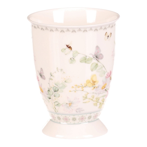 Hrnek malovaný - porcelán, dárková dóza, motiv rozkvetlé louky