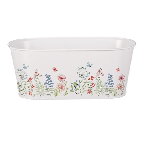 Kovový truhlík, květinový design.