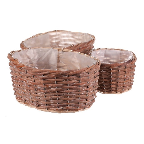 Obal proutěný - oválný, přírodní, cena za sadu 3 ks
