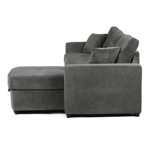 Rohová sedací souprava, šedá látka, ASB-C3990 GREY2