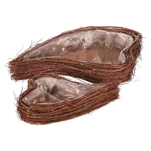 Obal proutěný - tvar srdce, přírodní, cena za sadu 2 ks
