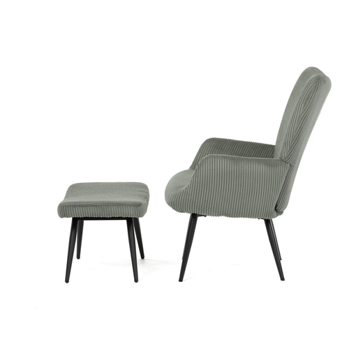 Relaxační křeslo, zelená, manšestrová látka, AK-L7285 GRN6