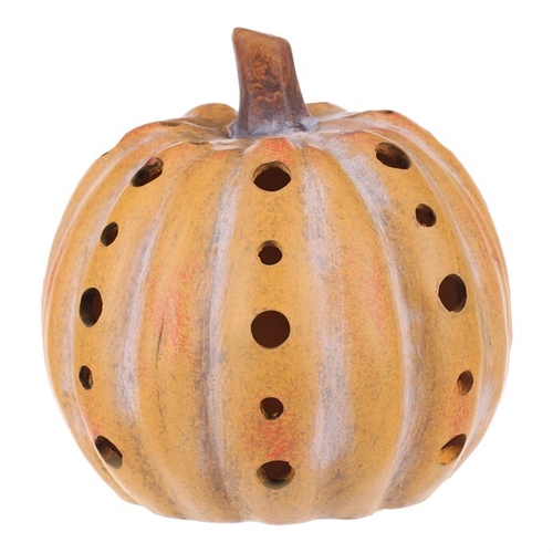 Dýně s otvory v pruzích - keramika, žlutá