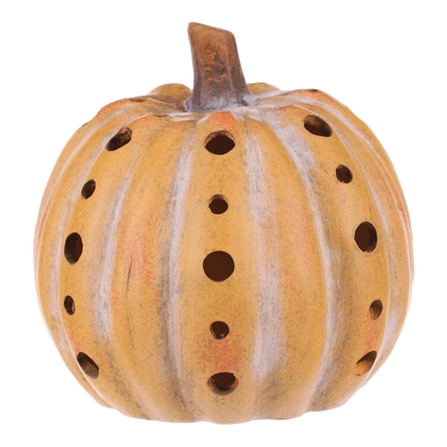 Dýně s otvory v pruzích - keramika, žlutá