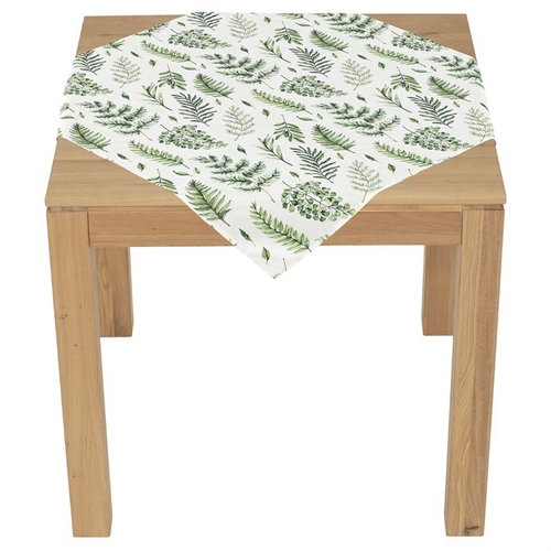 Ubrus - mix zelených listů, 100 % polyester, 80 x 80 cm