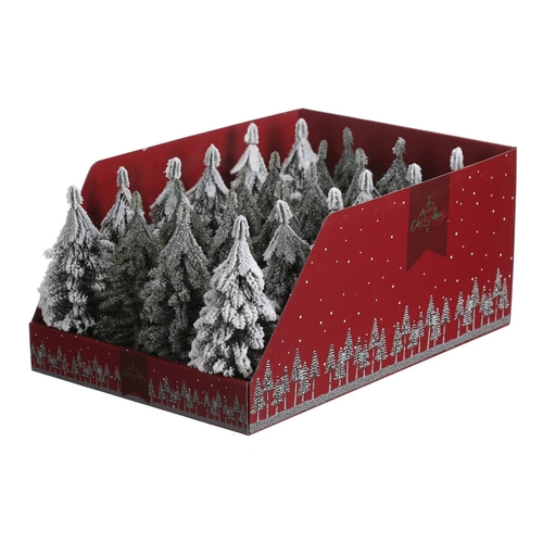 Smrk na špalku - mini, umělý, 19 cm, mix 3 druhů, cena za 1 ks