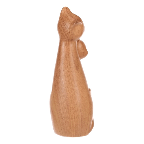 Kočka - figurka z polyresinu, imitace dřeva, cena za sadu 2 ks