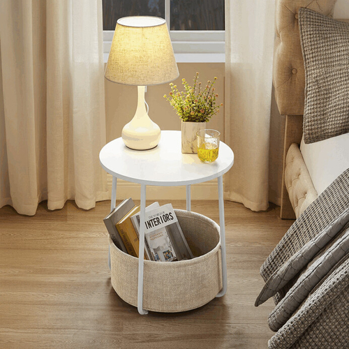 Odkládací stolek 45x45x50cm, mdf, bílá, AKF-E1023 WT