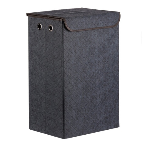 Koš prádelní - látkový s víkem, modrá barva