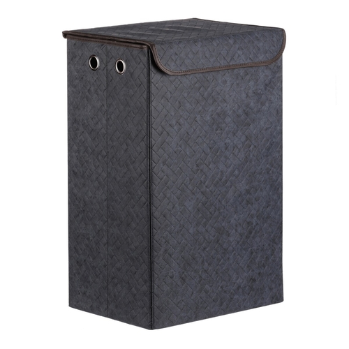 Koš prádelní - látkový s víkem, modrá barva