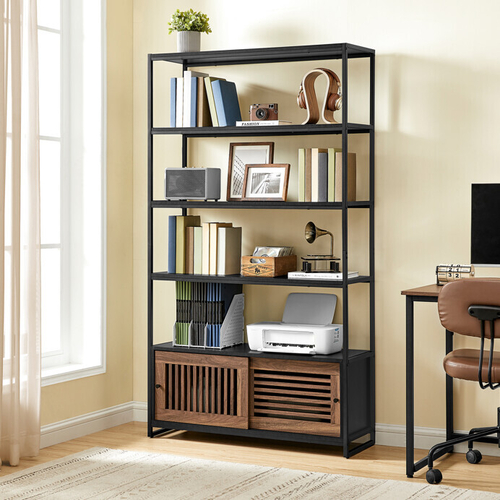 Regál, mdf, černá, AUR-E1121 BK