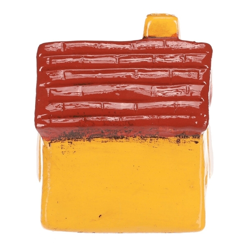 Domeček keramický - LED osvětlení, žlutý s červenou střechou