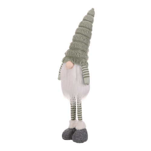 Skřítek s nohama - látková figurka, barva zeleno-bílá