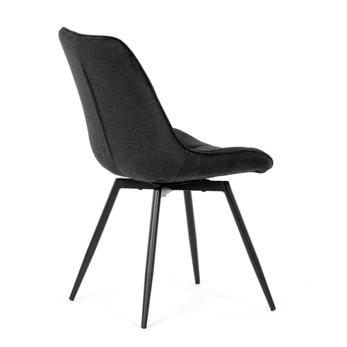 Jídelní židle otočná 180°, černá, látka, HC-T1130 BK2