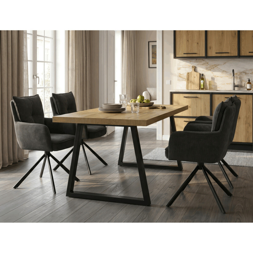 Jídelní stůl rozkládací 160-240x90 cm, lamino, dub, HT-R5624 OAK