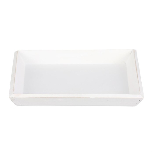 Tác dřevěný - čtvercový, barva bílá