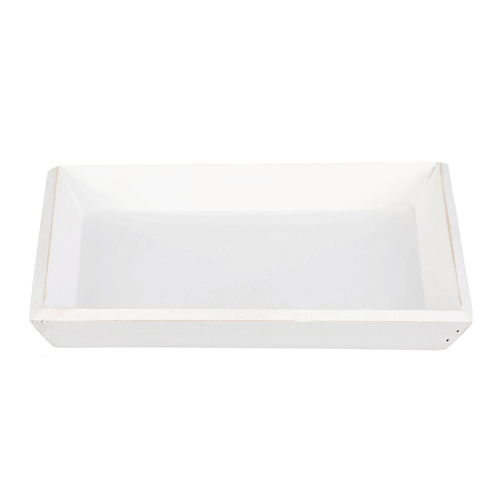 Tác dřevěný - čtvercový, barva bílá