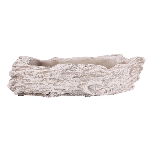Obal na květiny - beton, vykotlaný kmen, vel. M, šedo-bílý