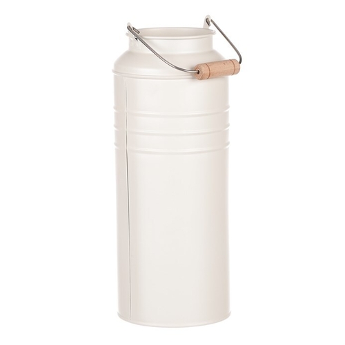 Váza kovová - tvar bandasky, barva krémová