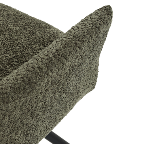 Jídelní židle otočná 180°, zelená, látka bouclé, DCH-W1117 GRN2