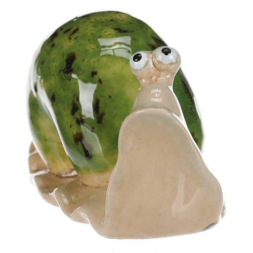Šnek - keramická figurka, zelená, cena za 1 ks