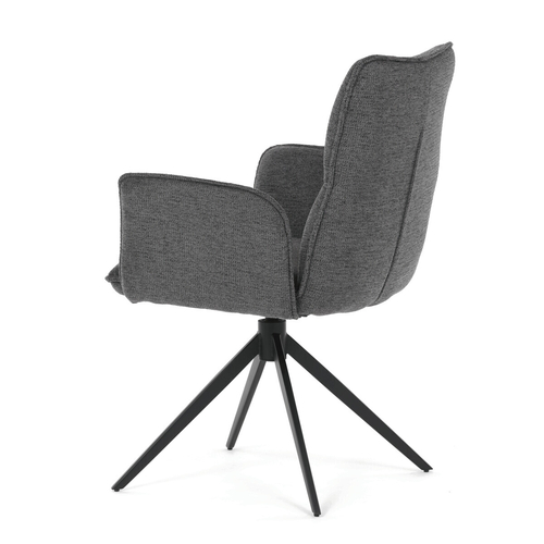 Jídelní židle otočná 360°, šedá, látka, DCH-D1328 GREY2
