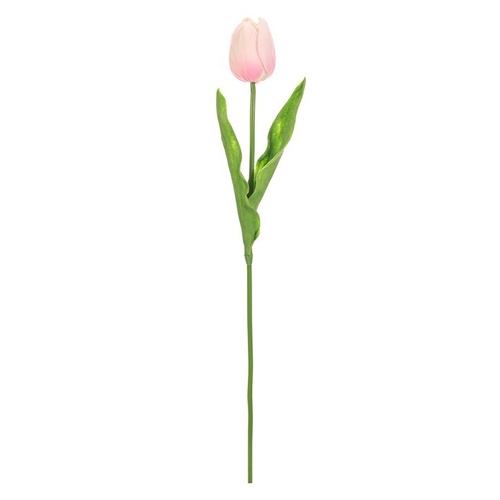 Tulipán pěnový - umělý řezaný, barva růžovo-bílá