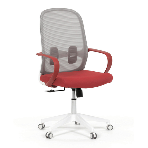 Kancelářská židle, houpací mechanismus, červená látka, KA-S425 RED