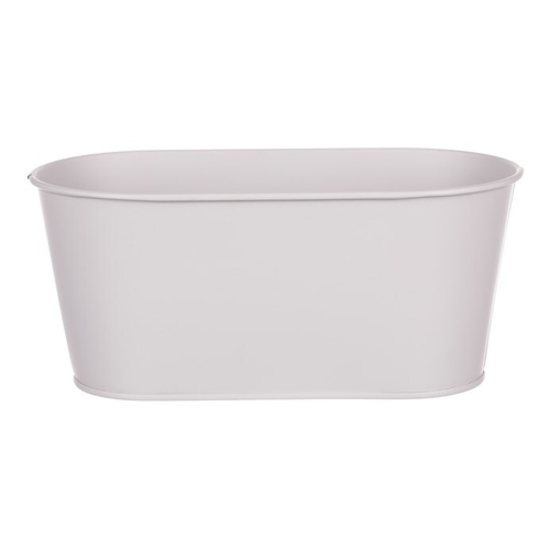 Obal kovový - truhlík s kopretinami, barva šedá