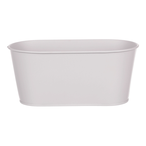 Obal kovový - truhlík s kopretinami, barva šedá