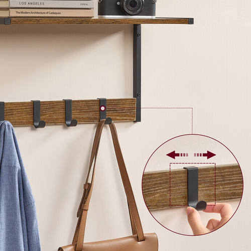 Set 2 nástěnných poliček, mdf, hnědá, ABP-E1083 OLW