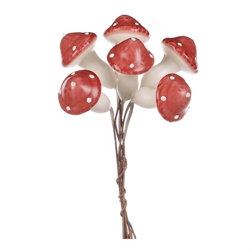Houby na drátku, barva červená, cena za balení (48 ks)