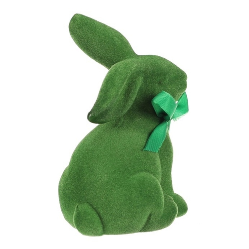 Zajíc - keramická figurka, semišový povrch, vel. S, zelená
