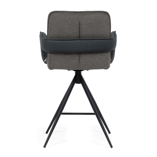 Barová židle otočná 180°, šedá, látka, AUB-F1146 GREY2