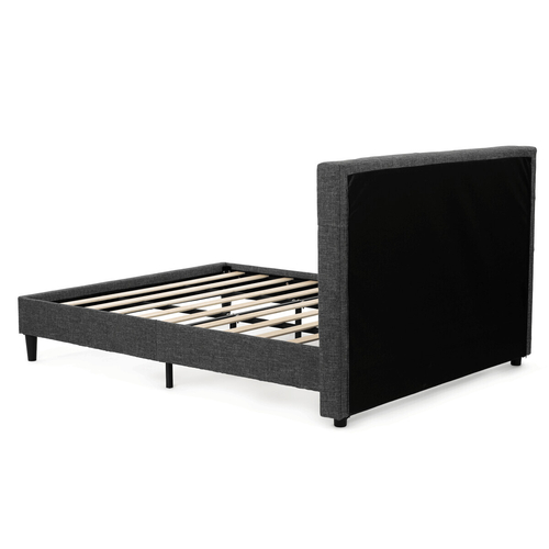 Dvoulůžková postel, látka, šedá, BED-M160 GREY2