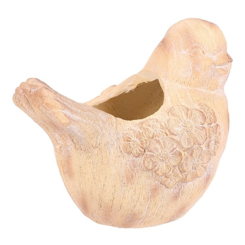 Ptáček - na květiny, magnesium, vzor květin, imitace dřeva