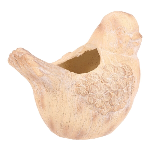 Ptáček - na květiny, magnesium, vzor květin, imitace dřeva