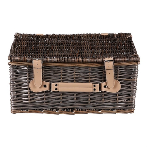 Koš piknikový - s vybavením pro 2 osoby, proutěný, barva šedá