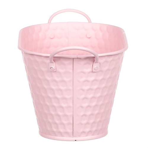 Obal kovový - truhlík, v růžové barvě