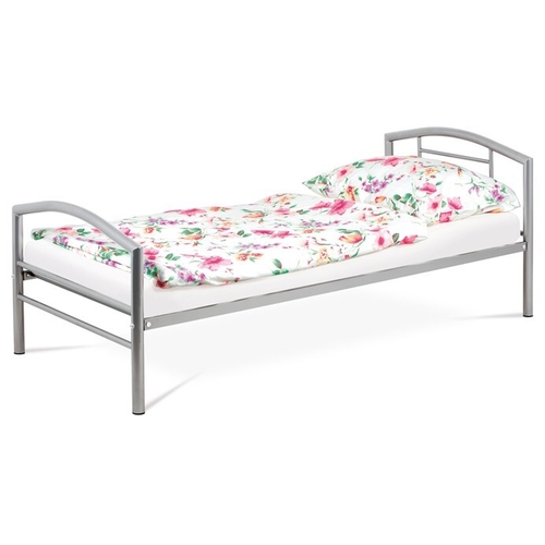 Jednolůžková postel 94x207cm, kov, stříbrná, BED-1900 SIL
